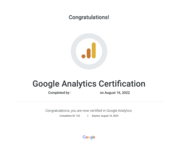 certificado google analytics 4